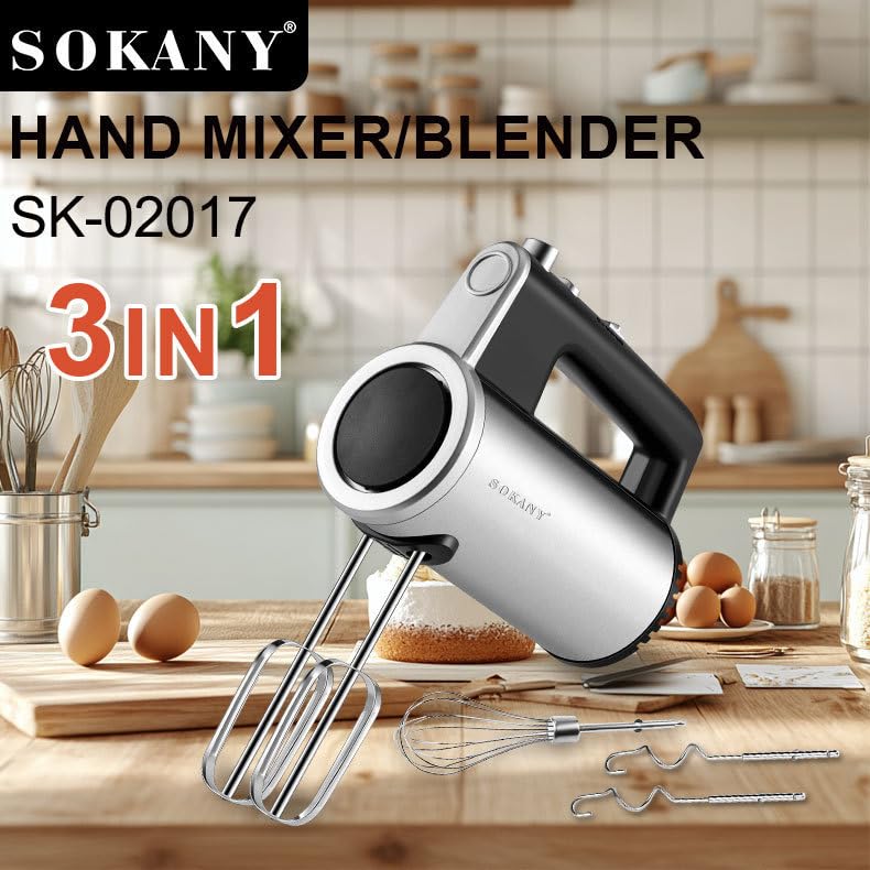 Sokany Stand Mixer 800 Watt Black Silver - SK-02017