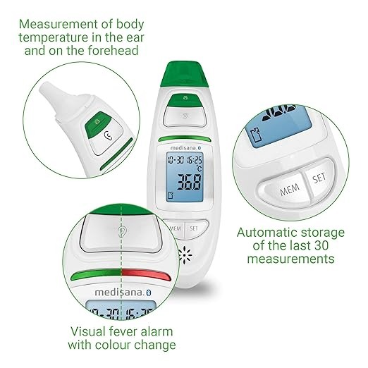 Medisana TM 750 Digital Thermometer , White Green - 76140