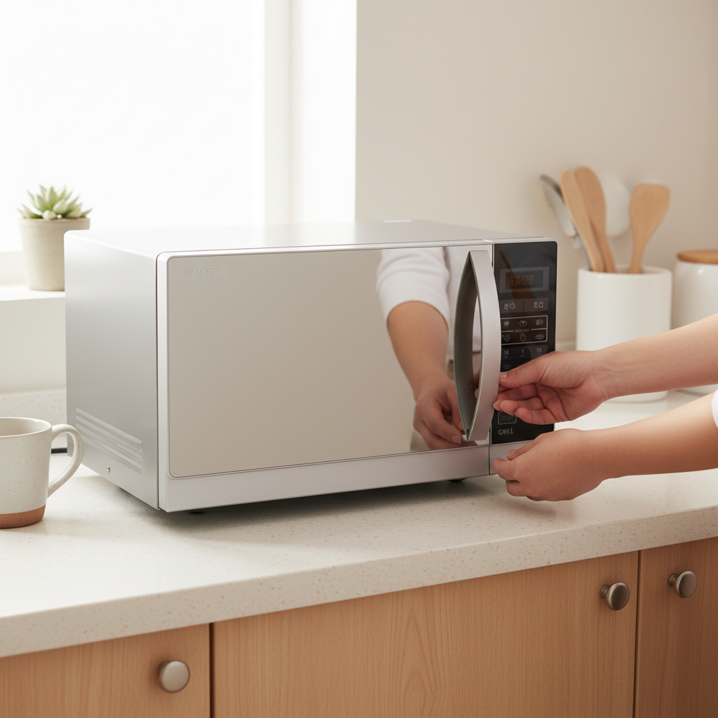 Sharp Digital Microwave with Grill , 25 Liter 900 Watt , Silver - R-75MR(S)