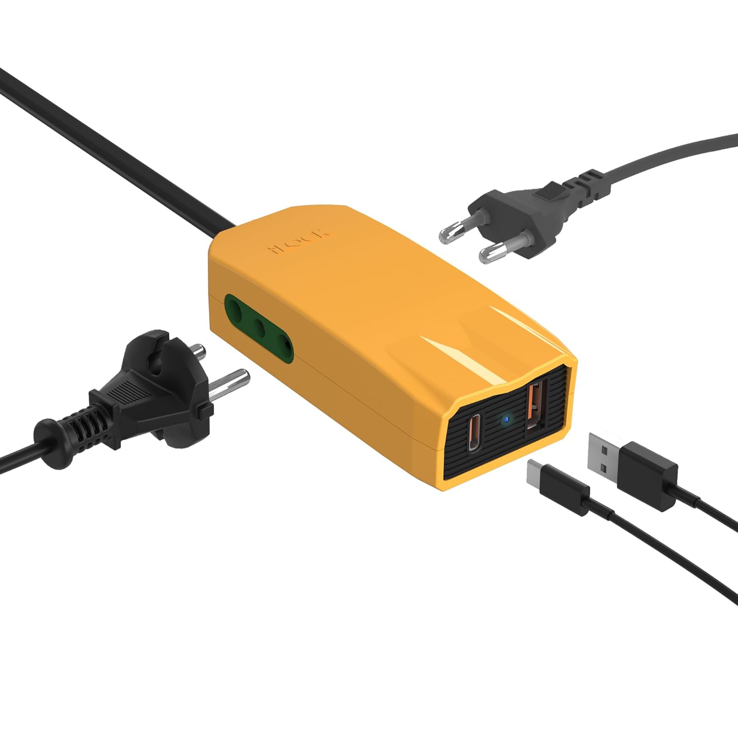 Ilock Mini Charger PRO Power Strip ,4 Ports ,20 Watt ,Black Yellow