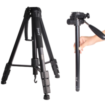ترايبود 2 في 1 جيه ماري KP-2264 لالكاميرات، الموبايلات السمارت (المزودة بحامل)، الأجهزة الأخرى المزودة بقاعدة تثبيت مقاس 1/4 بوصة ،اسود