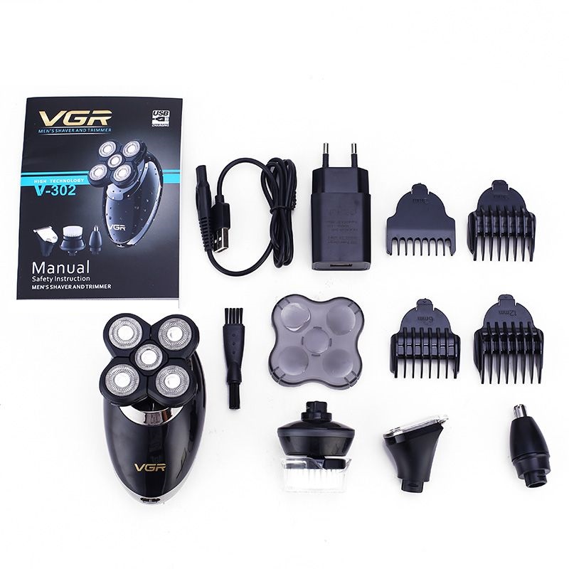 ماكينة حلاقة اللحية كهرباء في جي ار ، اسود - V-302