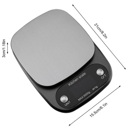 Generic Stainless Steel Digital Kitchen Scale , 10 Kilogram Black