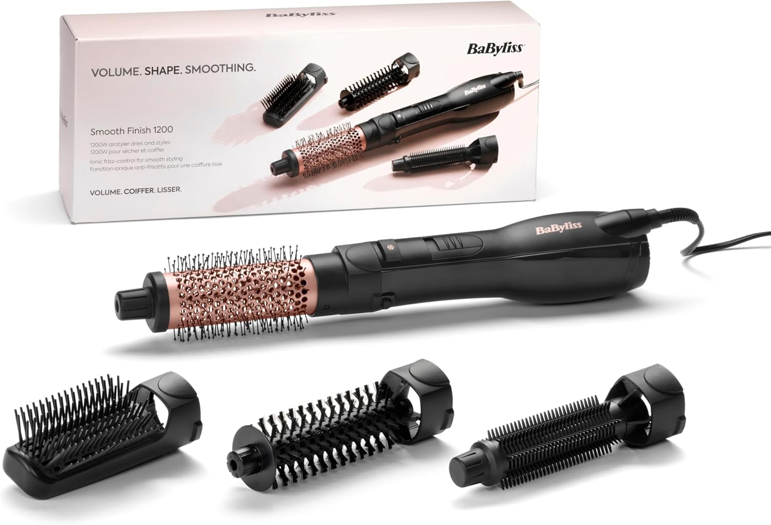 Babyliss Hair Styler with Attachments 1200 Watt , Black - AS122E