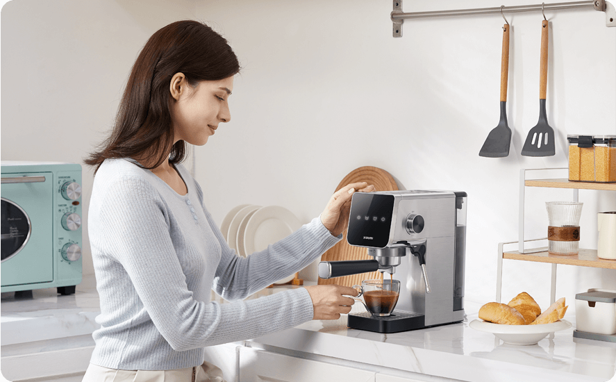 Xiaomi Semi-Automatic Espresso Machine , 0.9 Liter , Silver Black - CME003