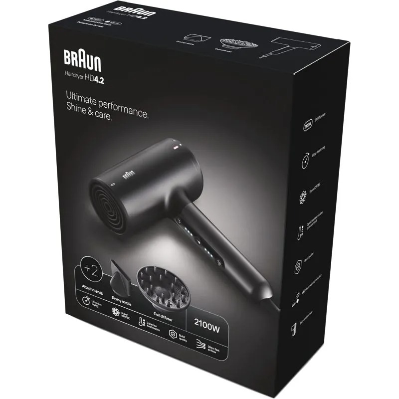 Braun HD4.2 Hair Dryer 2100 Watt , Black - BRHD425E