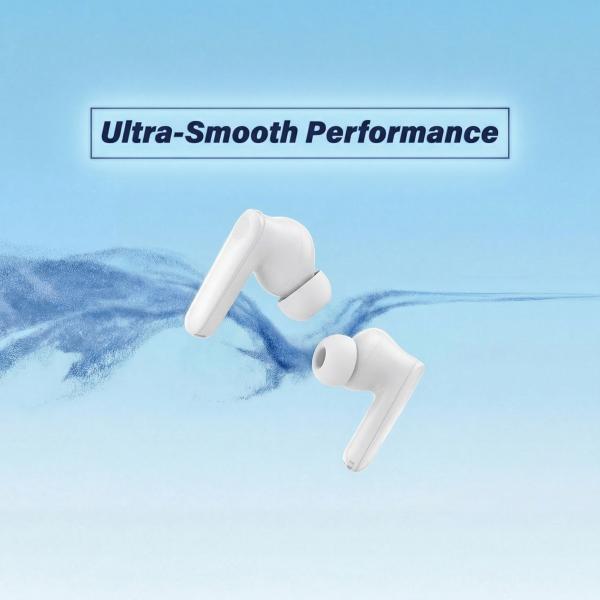 ZeroTech Earbuds , with Noise Cancellation and IPX4 water resistance , White Silver - ZPCE-B01i