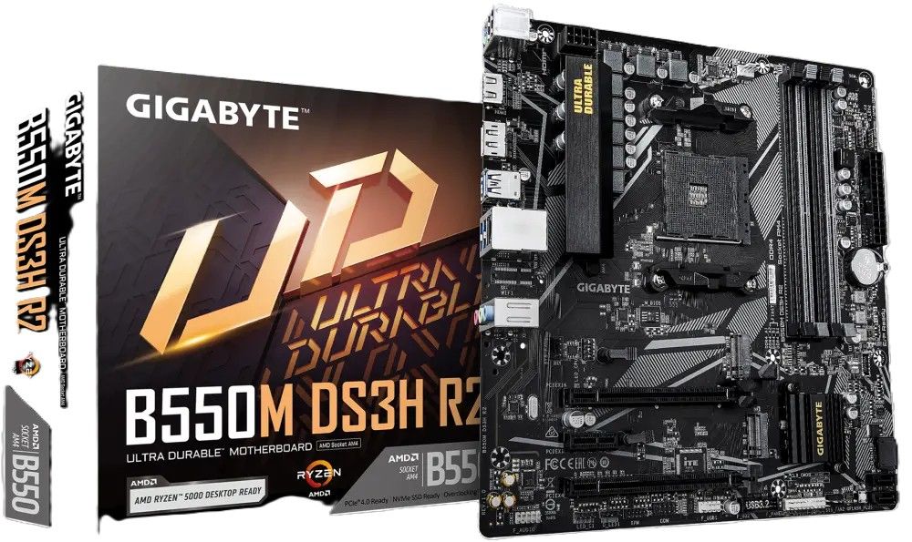 ماذر بورد جيجابايت B550M DS3H AC R2 ، AMD ، mATX - اسود