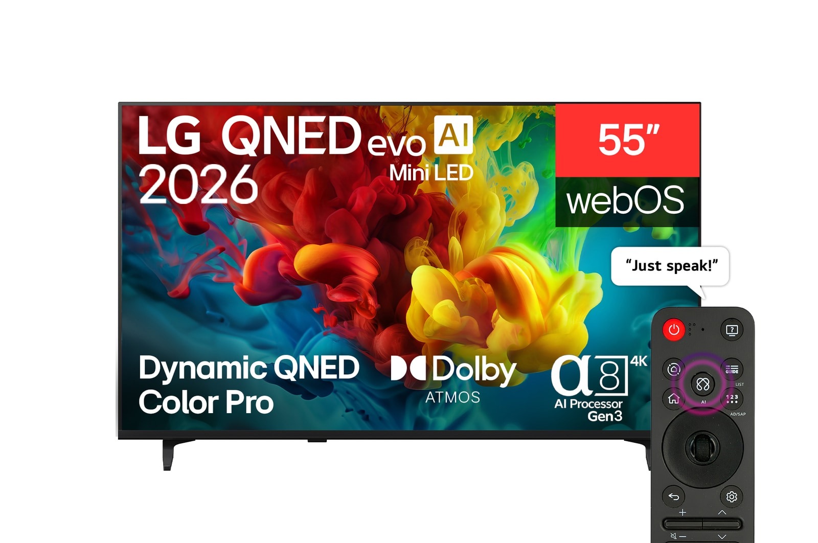 شاشة تلفزيون سمارت ال جي ، مقاس 55 بوصة ، Mini LED ، دقة 4K UHD ، بريسيفر داخلي
