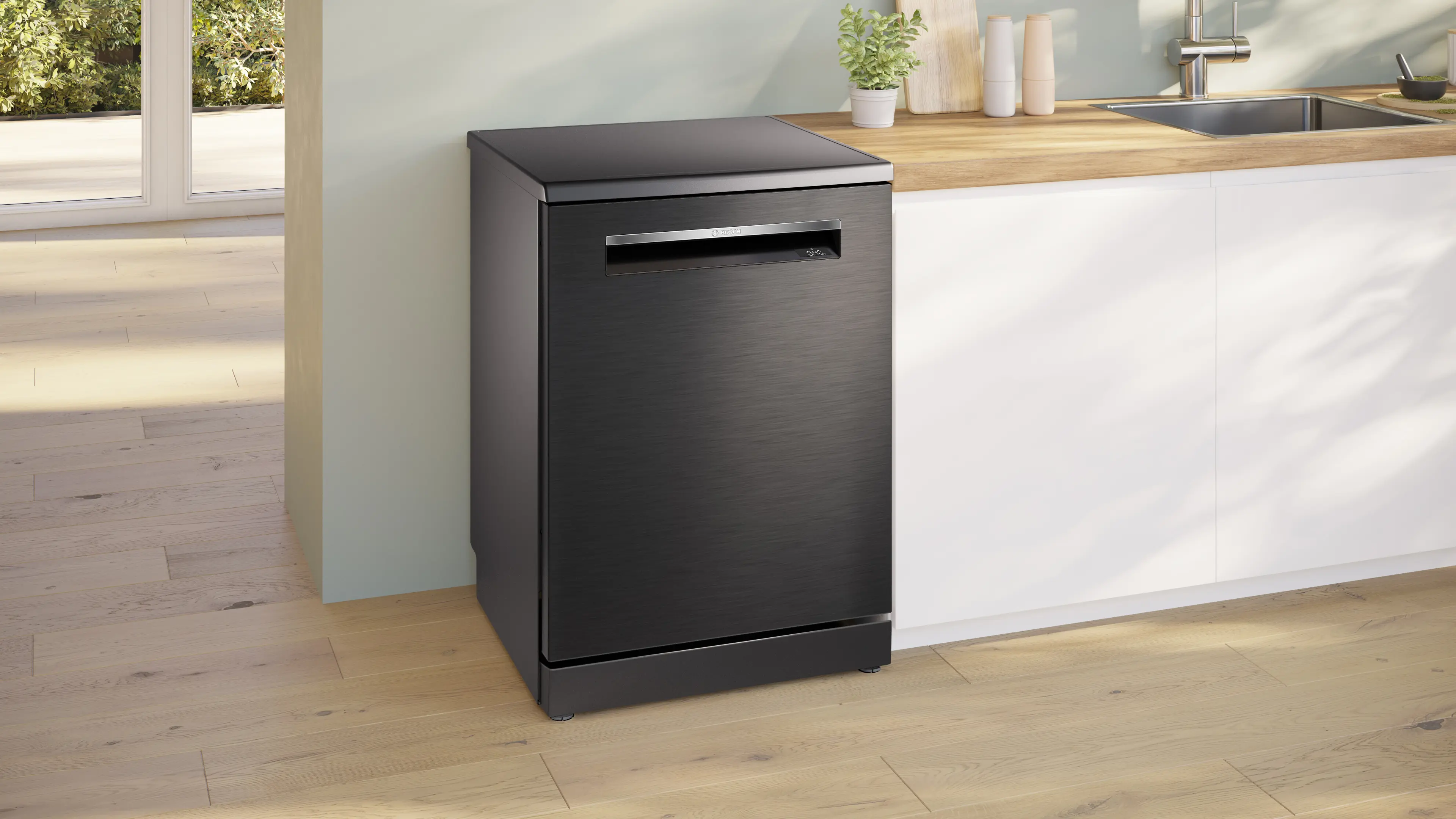 Bosch Series 6 Free Standing Dishwasher , 14 Persons Black Steel - SMP6EMC00V