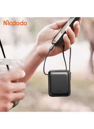 Mcdodo Wired Wired Power Bank with 2 Built-in Cables , 10000 mAh 1 Ports , Black , MC-2550