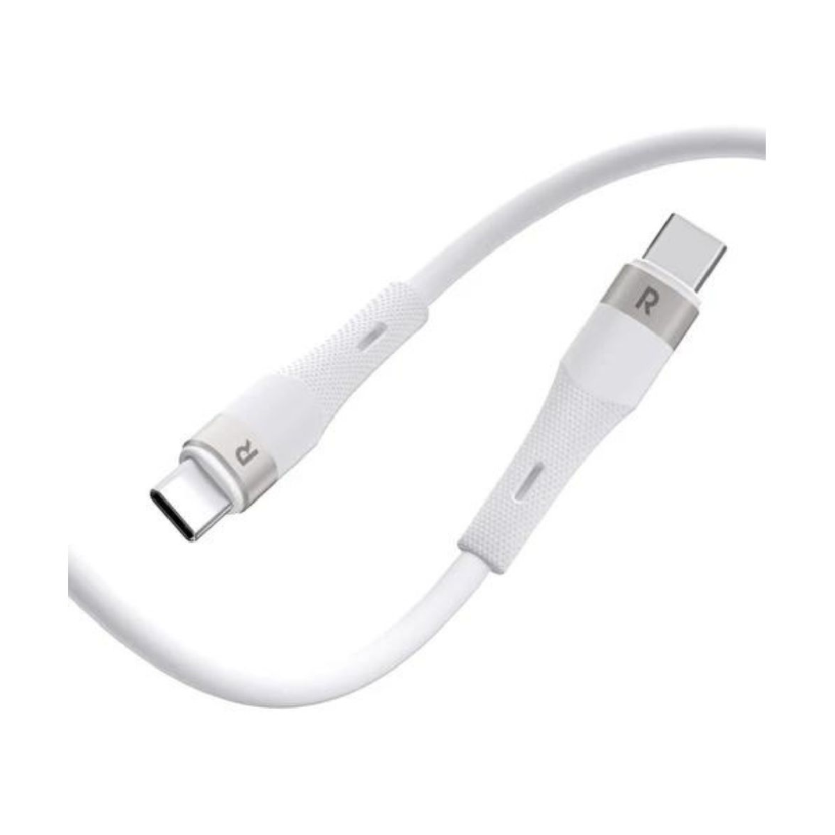 كابل شحن Type C راف باور ، طول 1 سم ، ابيض - RP-CB1038