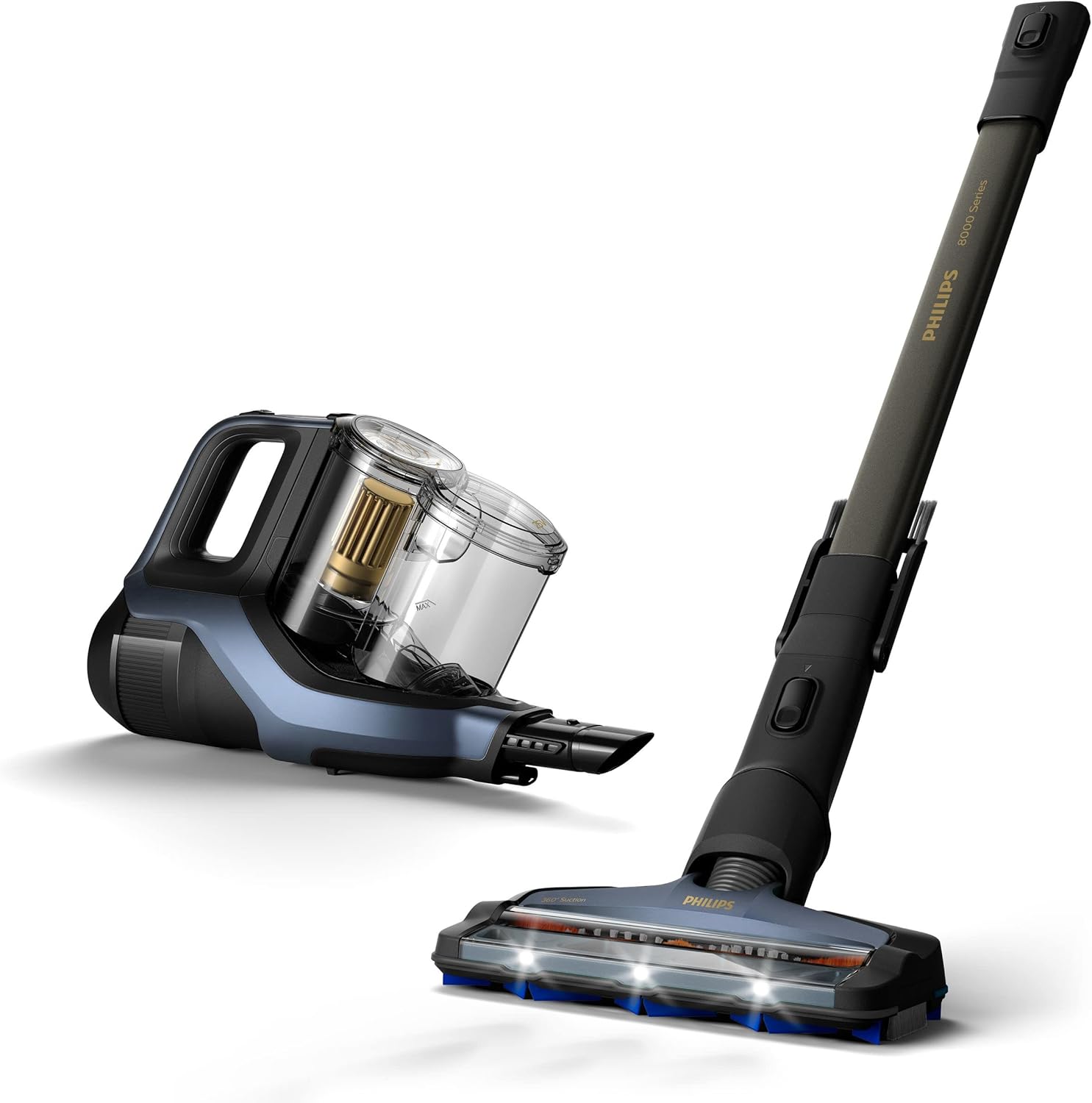 Philips 8000 Series Cordless Stick Vacuum Cleaner , 400 Watt , Black Blue - XC8043/61
