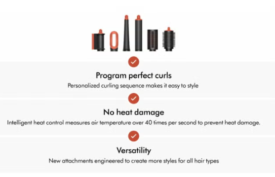 Dyson Airwrap i.d. Hair Styler 1300 Watt , Vinca Blue and Topaz - Hs08