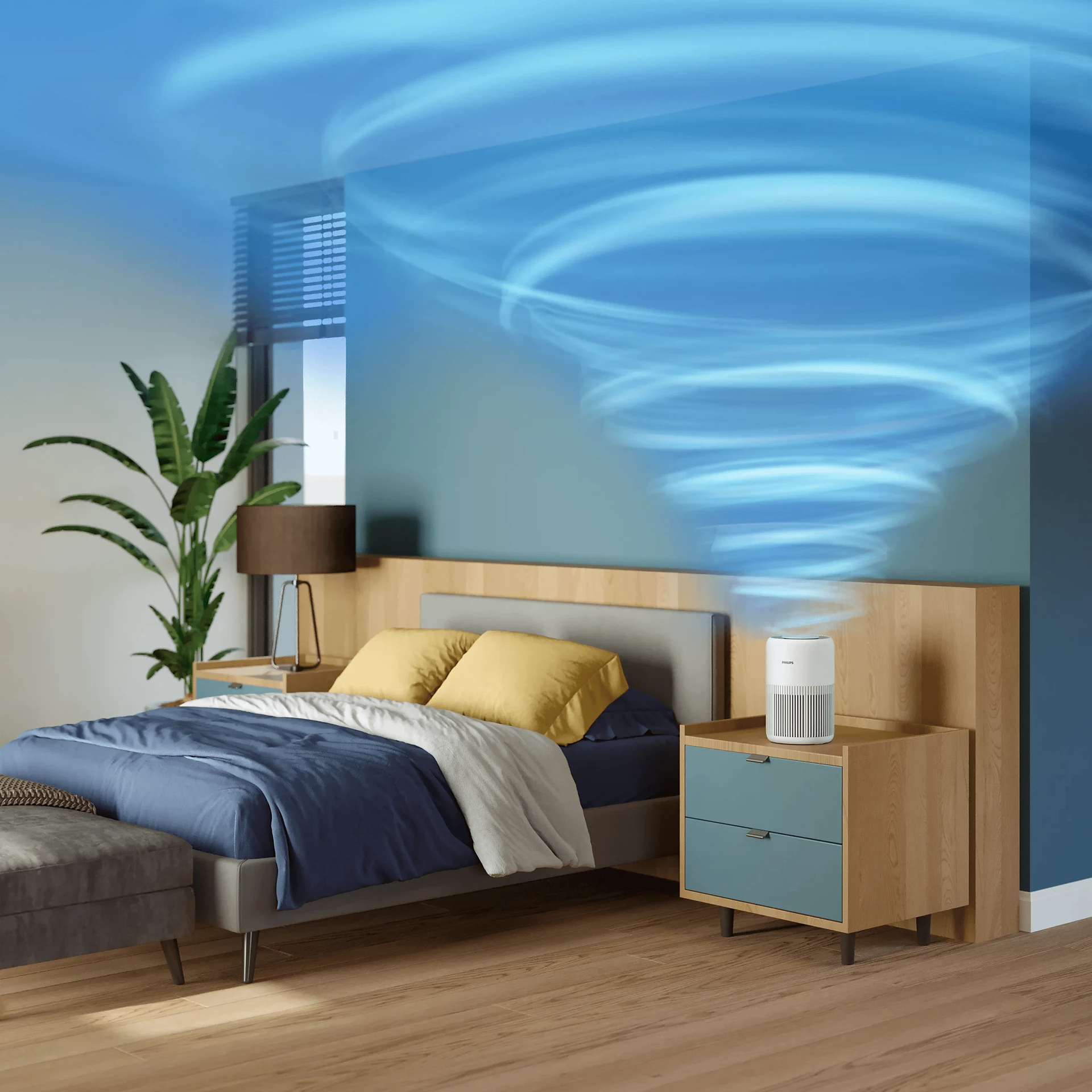 Philips PureProtect Mini 900 Series Smart Air Purifier withHEPA Filter , Arctic White - AC0920/10