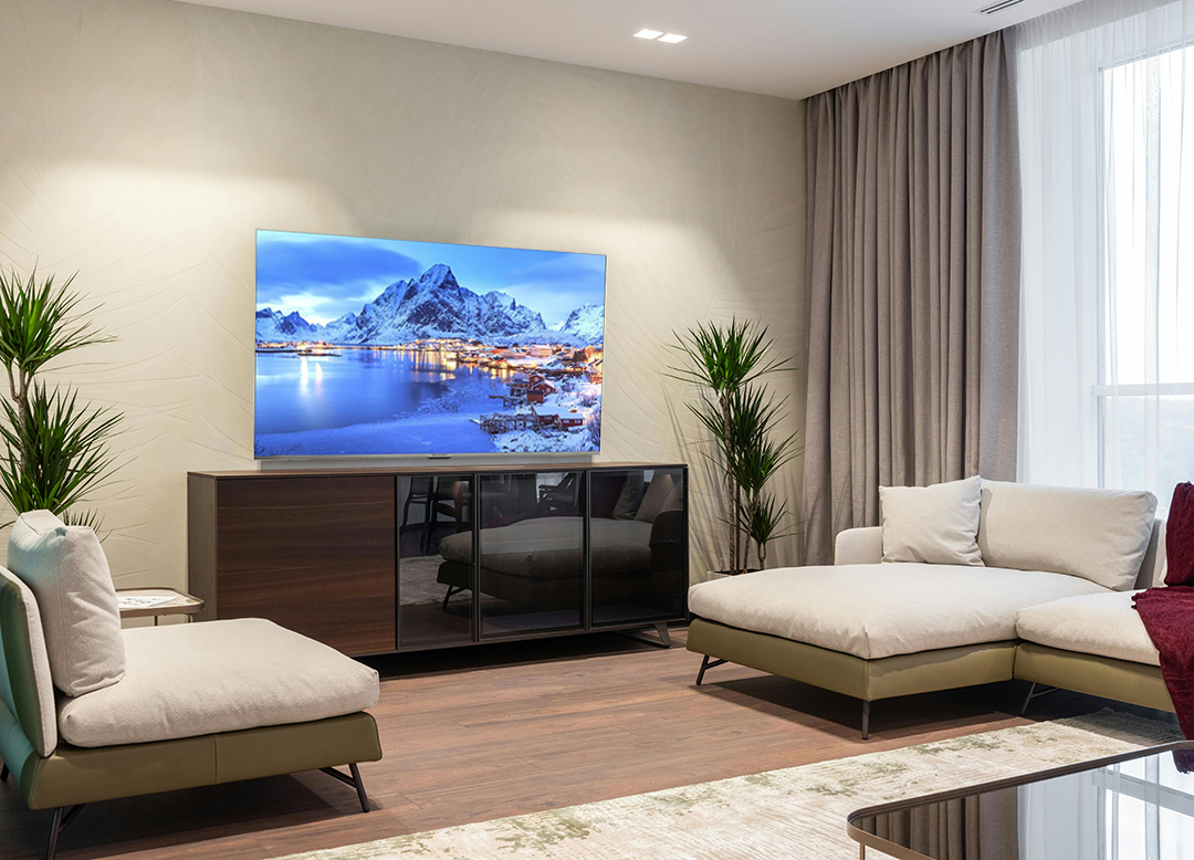 شاشة تلفزيون سمارت شارب ، مقاس 55 بوصة ، ليد ، دقة 4K UHD ، بريسيفر داخلي