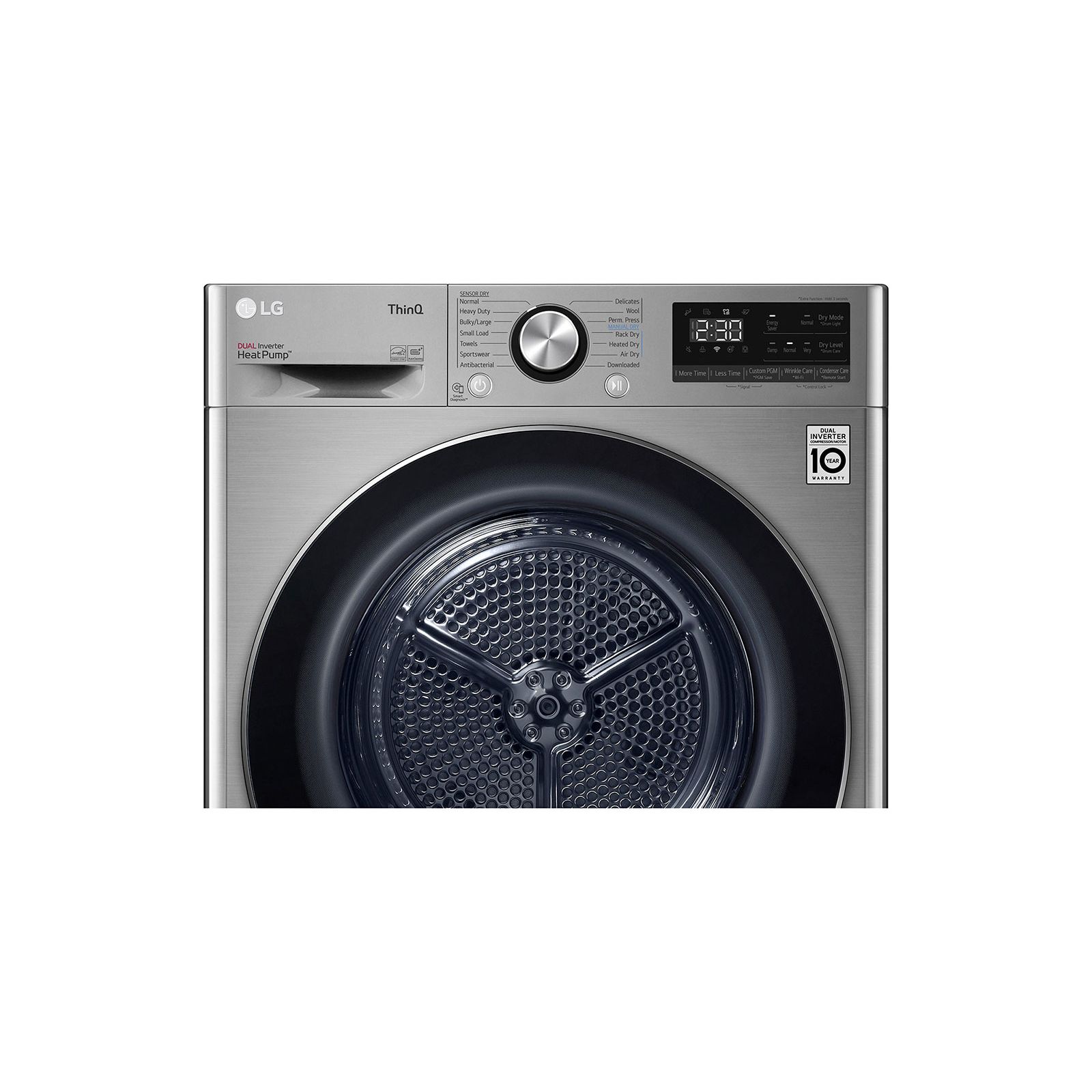 مجفف ملابس ال جي ، سعة 10.1 لتر ، بلاتنيوم - RH10V9PV2W