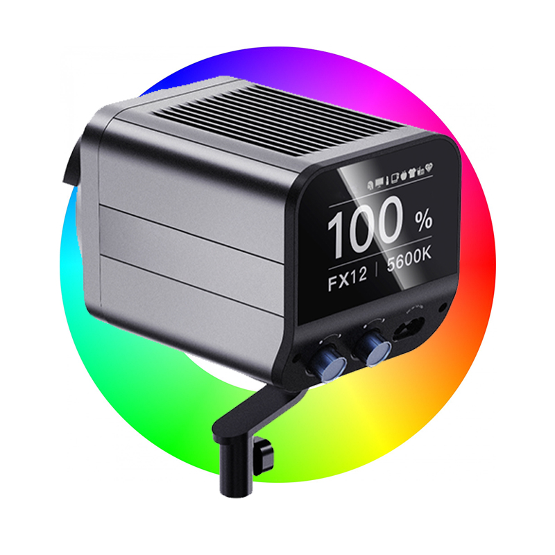 مصباح تصوير فيديو LED بتقنية COB فاجنر برو ،اسود - T100 RGB