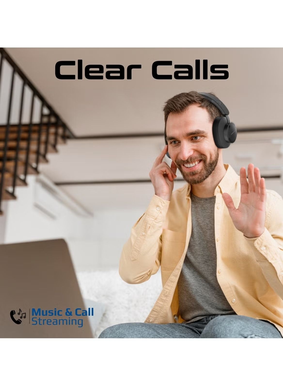 سماعة رأس سلكية و لاسلكية بروميت تاكت ، اسود