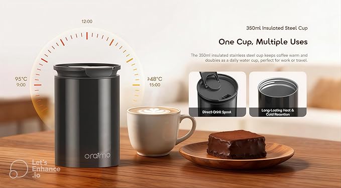 Oraimo BeanGrind Portable Coffee Grinder , 350 milliliter 30 Watt , Black - OCB-221A