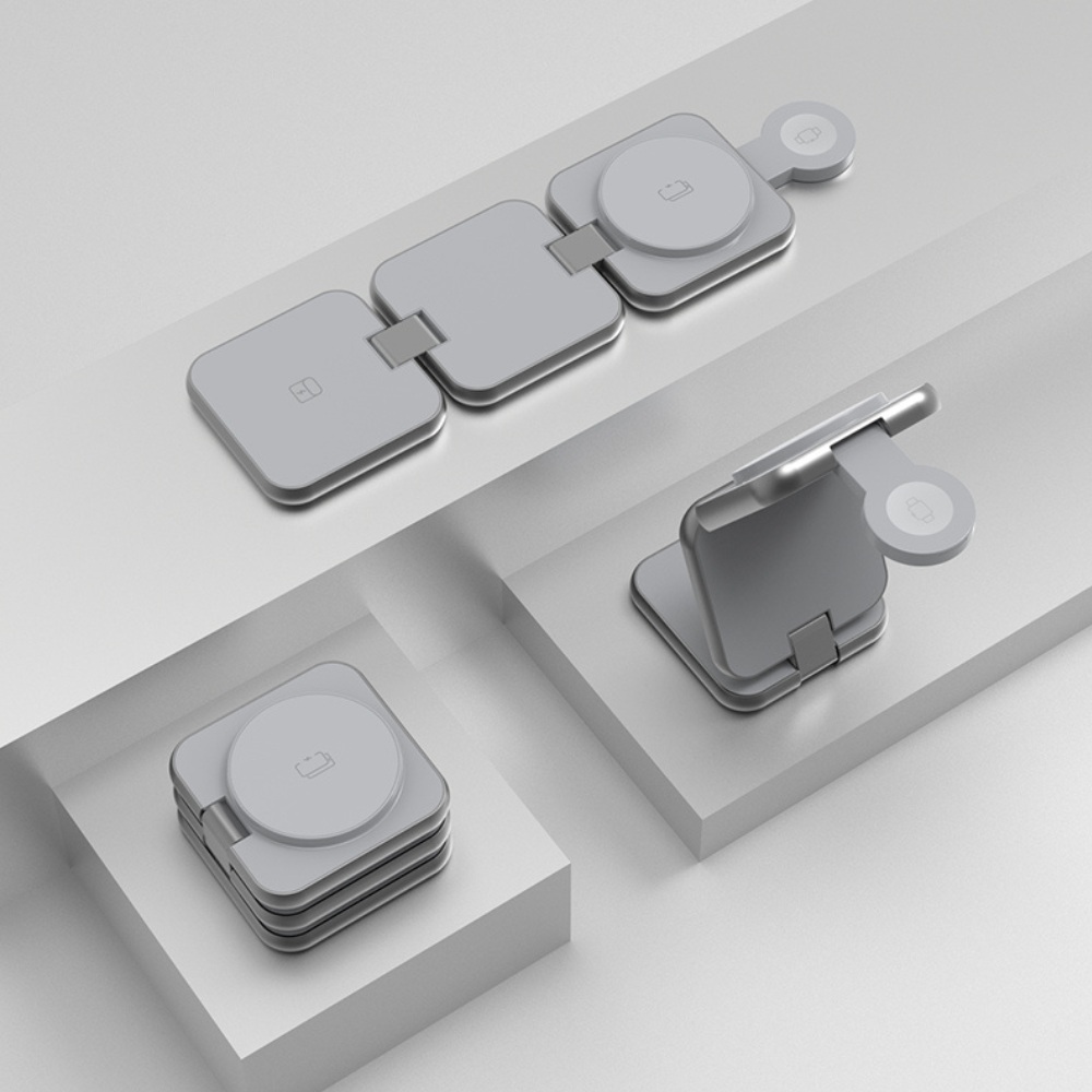 Nine S21 3-In-1 Wireless Charger , 15 Watt , Grey