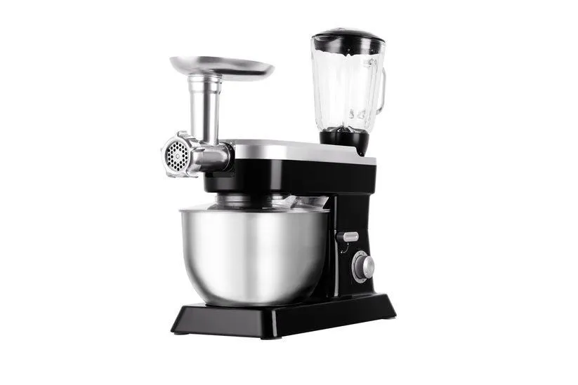 Swiss Pro Plus 3 in 1 Food Processor with Attachments , 1500 Watt Black Silver - SP-PKM1900B