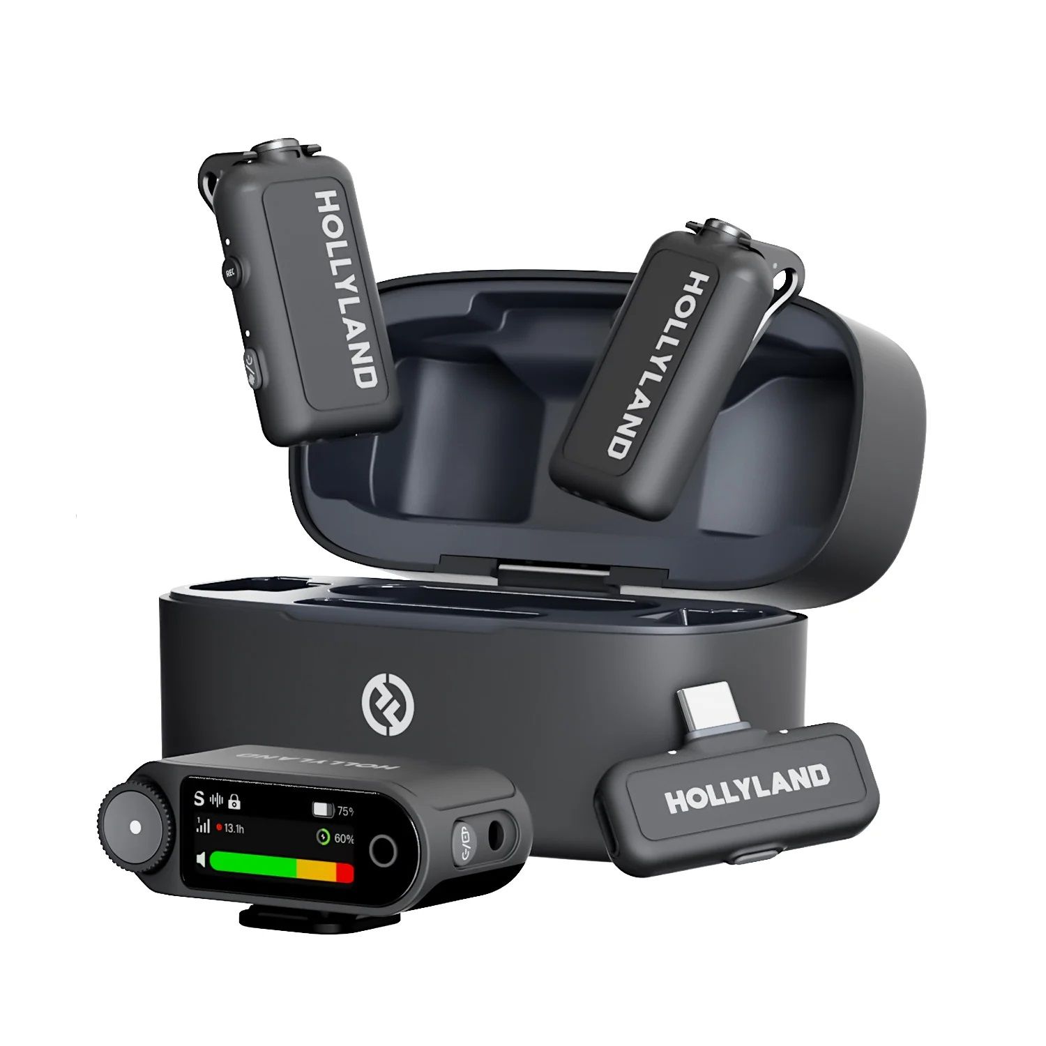 Hollyland Lark Max 2 Combo Wireless Microphone , Space Gray