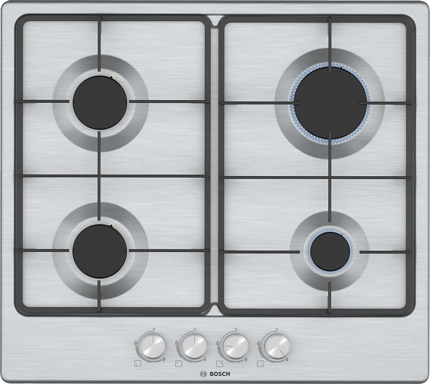 Bosch Serie 4 Gas Built in Hob ,651 Millimeter 4 Burners ,Stainless Steel - PGP6B5O62Q