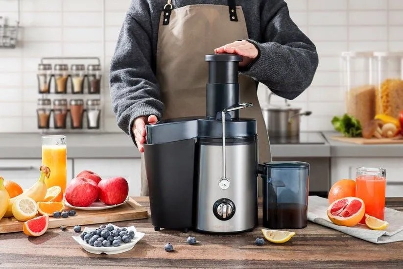 Swiss Pro Plus Juice Extractor , 800 milliliter 450 Watt Black Stainless Steel - SP-PEJ1000