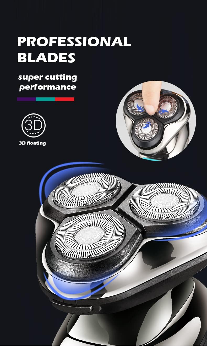 VGR Rechargeable Rotary Shaver , Wet and Dr Usage Silver - V-323