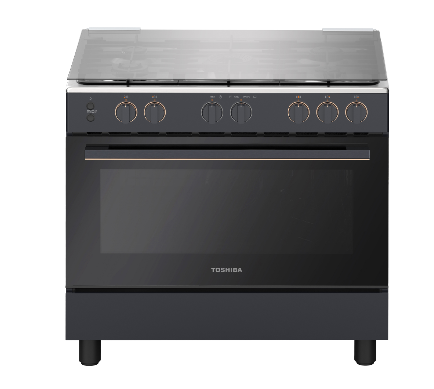 Toshiba Gas Cooker , 5 Burners , Morandi Grey - RLA2-90MG5GE(MG)-EM