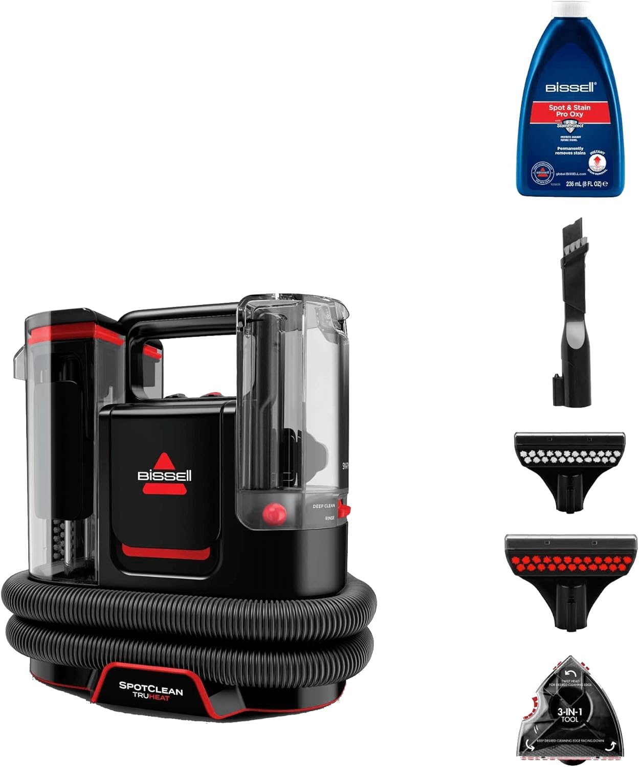 Bissell Spotclean TruHeat Bagless Carpet Cleaner Black - 3924K