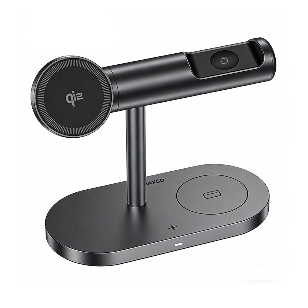 Maxco 4 in 1 Magnetic Wireless Charger Stand , 15 Watt , Black - MW16