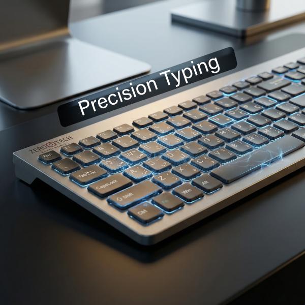 ZeroTech Business Wireless Keyboard , Silver Black - ZPCK-WLAAACK