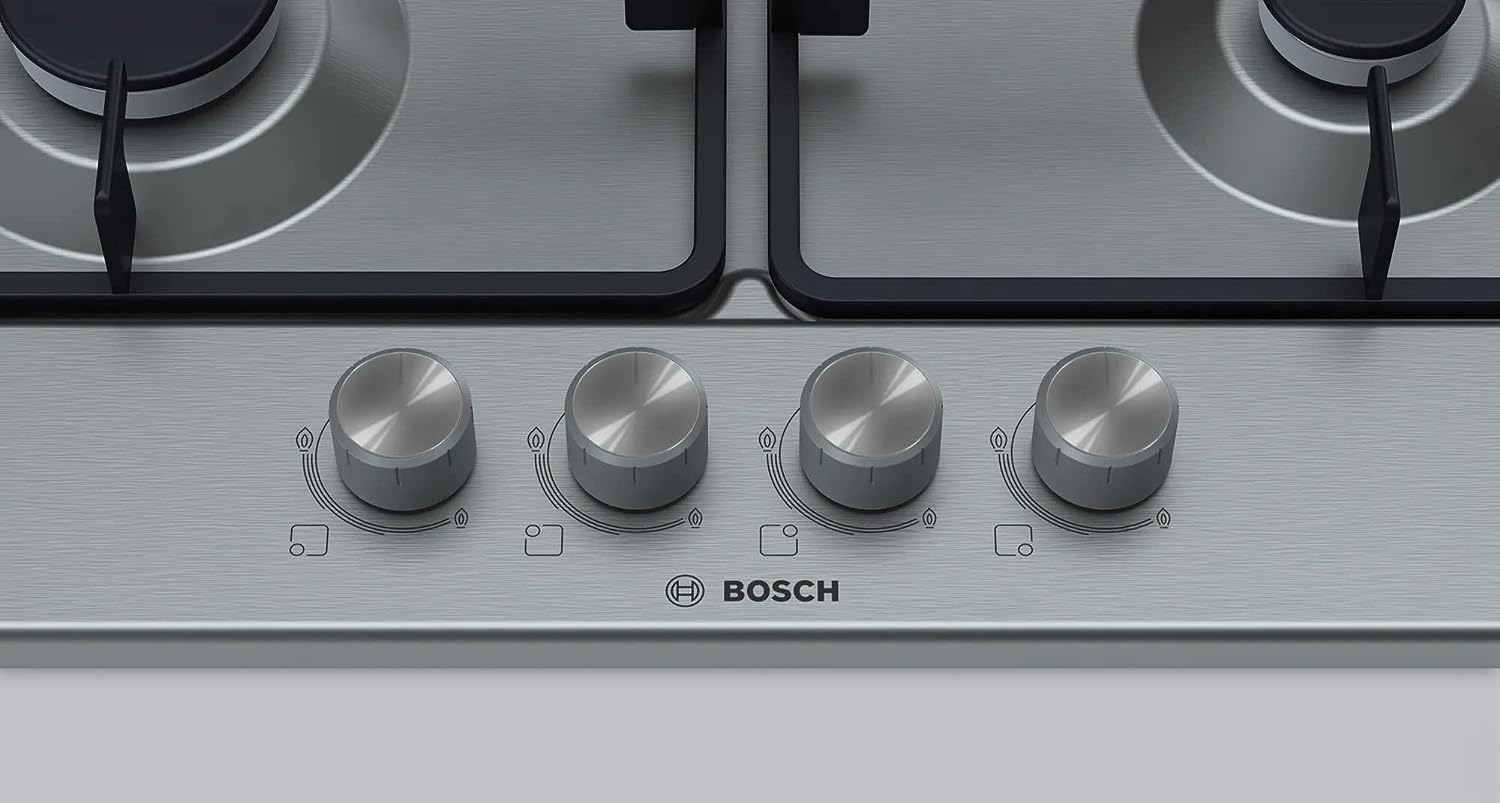 Bosch Serie 4 Gas Built in Hob ,651 Millimeter 4 Burners ,Stainless Steel - PGP6B5O62Q