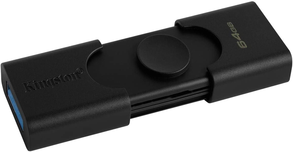 Kingston DataTraveler Duo USB Type-A and USB Type-C Dual USB Flash Drive , 64 GB , Black - DTDE/64GB