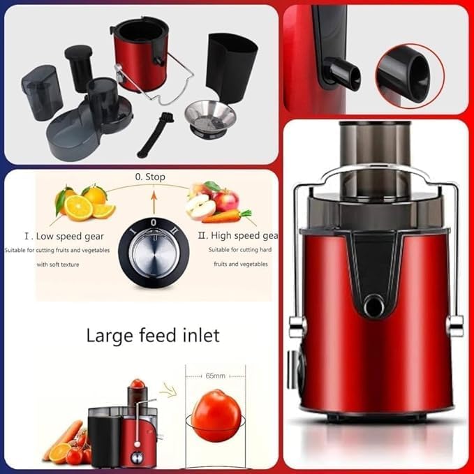 عصارة فواكه كهرباء دينكس ، 800 وات ، اسود واحمر - DX2071