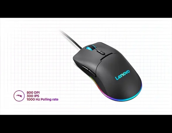 Lenovo Legion M210 Wired Gaming Mouse , Black - GY51M74265
