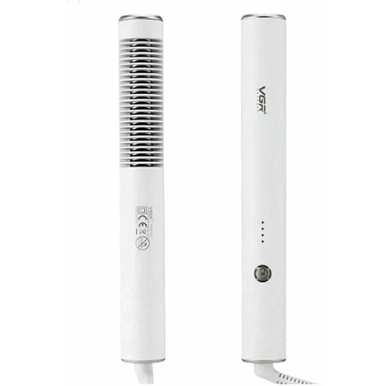 VGR Professional Electric Hair Straightening Comb 200 Celsius , White - V-586