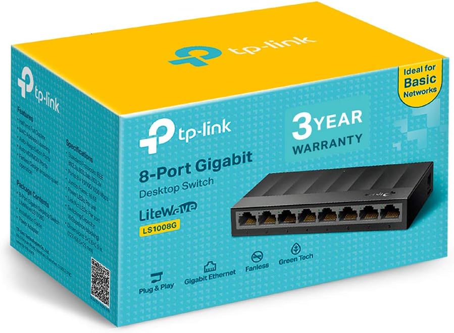 Tp-Link LiteWave Gigabit Switch , 8 Ports , Black - LS1008G