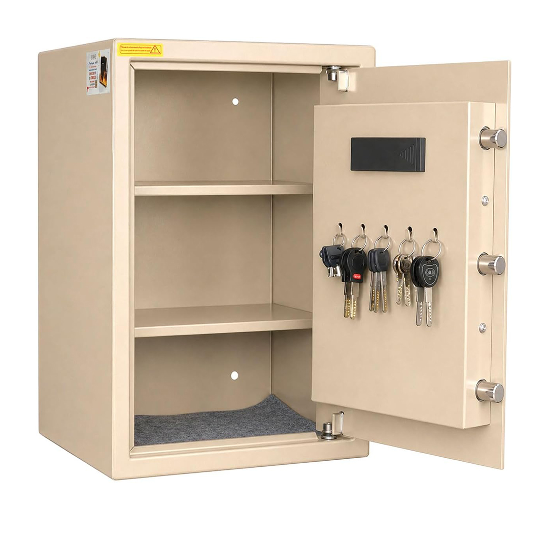 Safety Tech High Security Series Digital Electronic with Key Lock Safe Box ,50 Liter ,Beige - GN 50 EUD 3