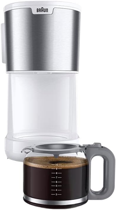Braun PurShine Drip Coffee Maker , 10 cups 10 Cups 1000 Watt , White - KF1500