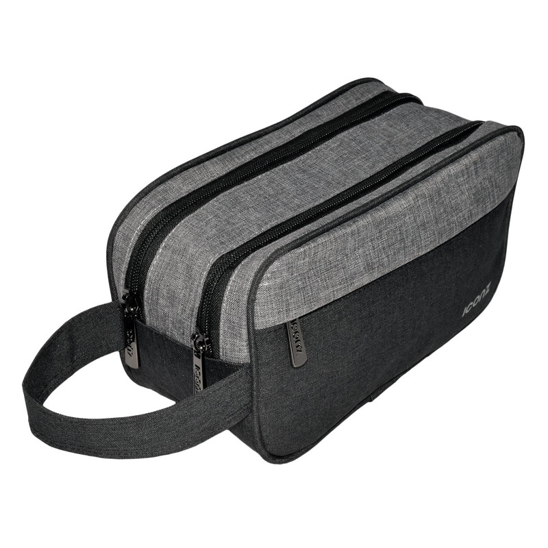 Iconz New York Dopp Bag , Black Grey - 1021