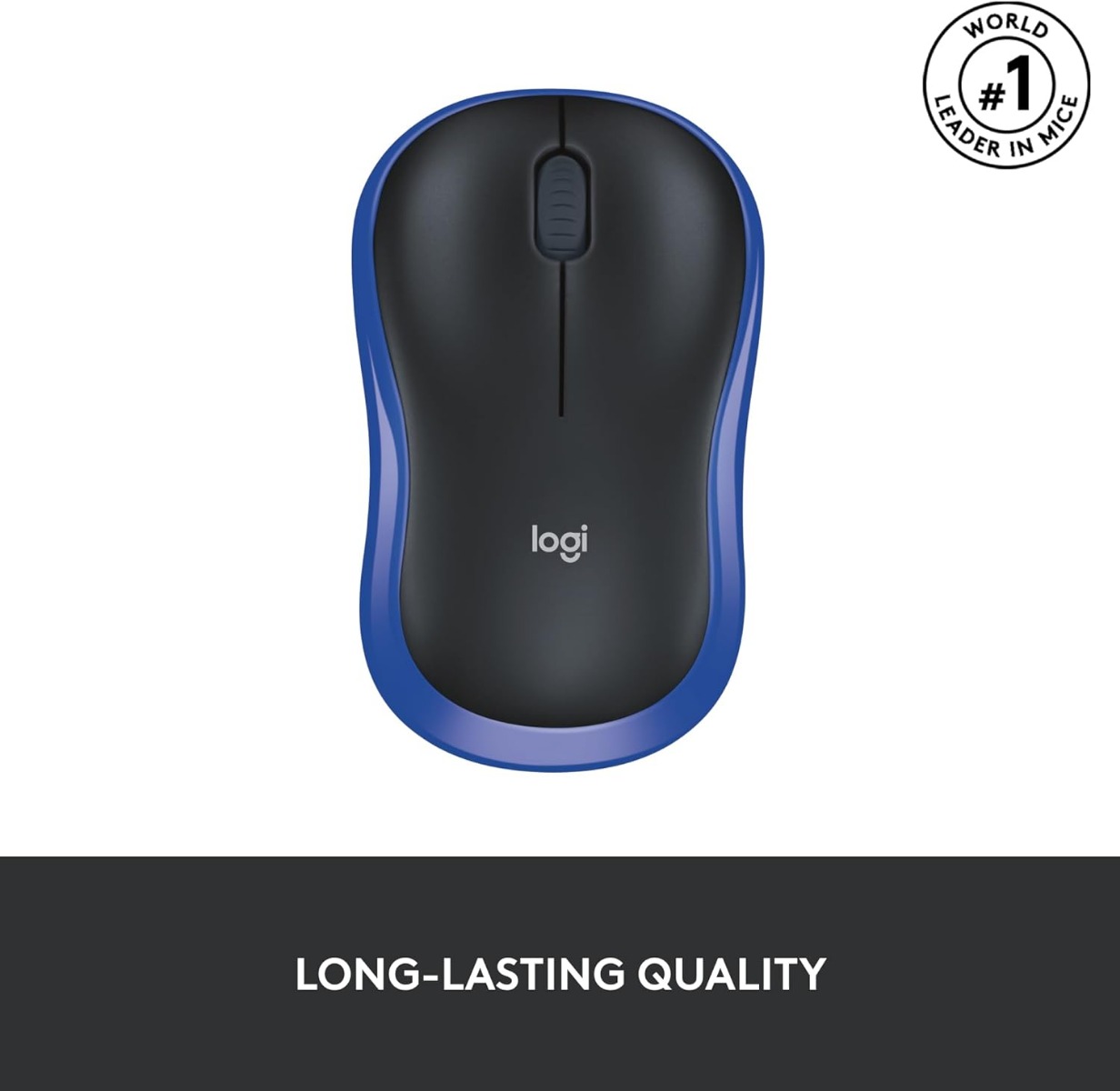Logitech M185 Wireless Mouse , Black Blue - 910-002236