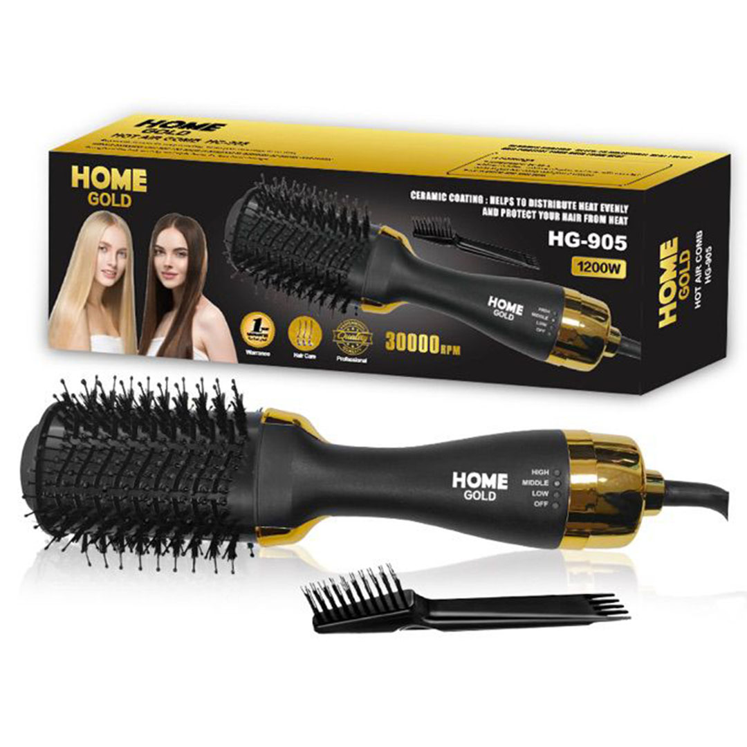 Home Gold Hair Brush , Black Gold - HG-905