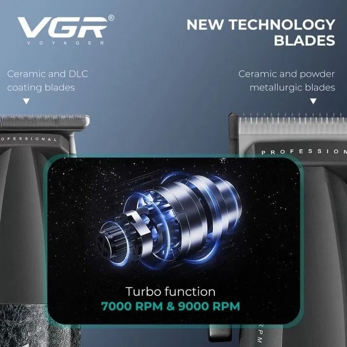 VGR Professional Hair Clipper Kit Dry , Black - V-640 S3