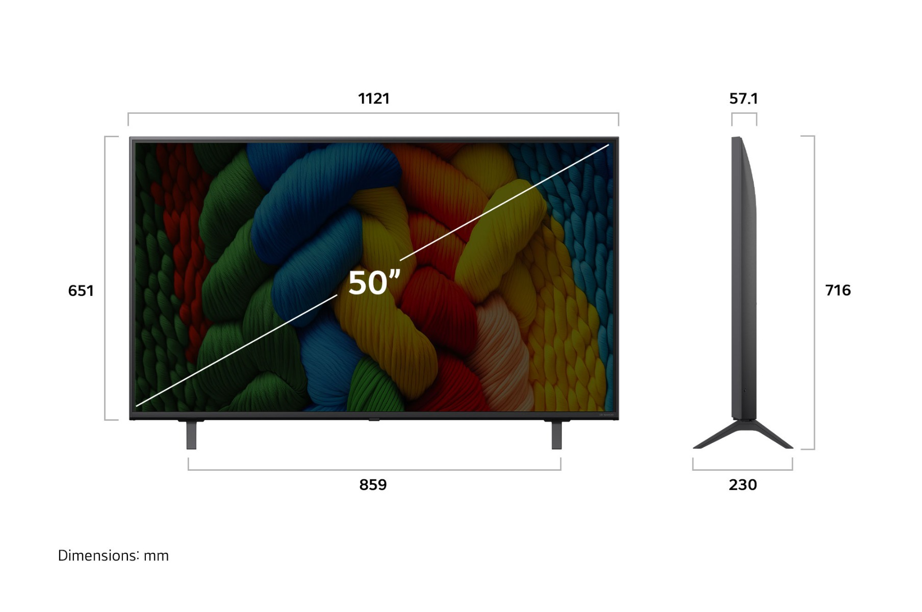شاشة تلفزيون سمارت ال جي ، مقاس 50 بوصة ، ليد ، دقة 4K UHD ، بريسيفر داخلي