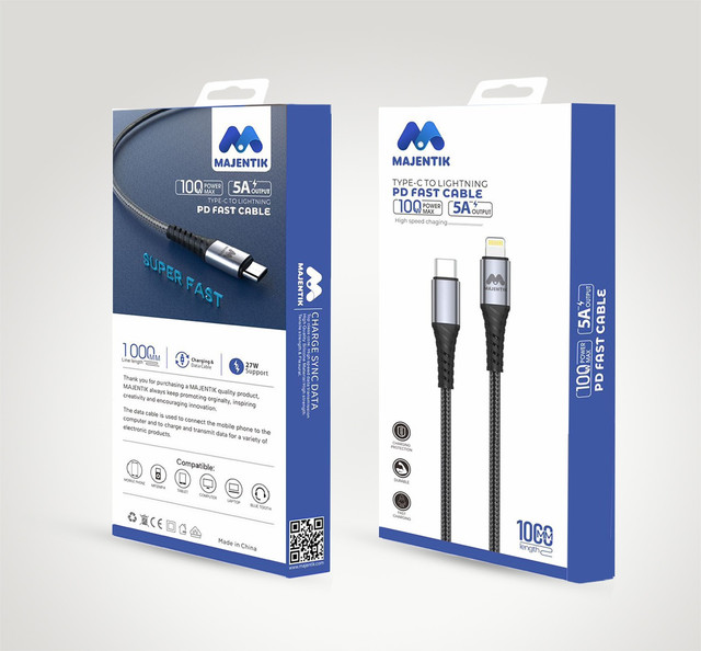 Majentik Lightning Mobile Cable 1 Meter Black - CL-001