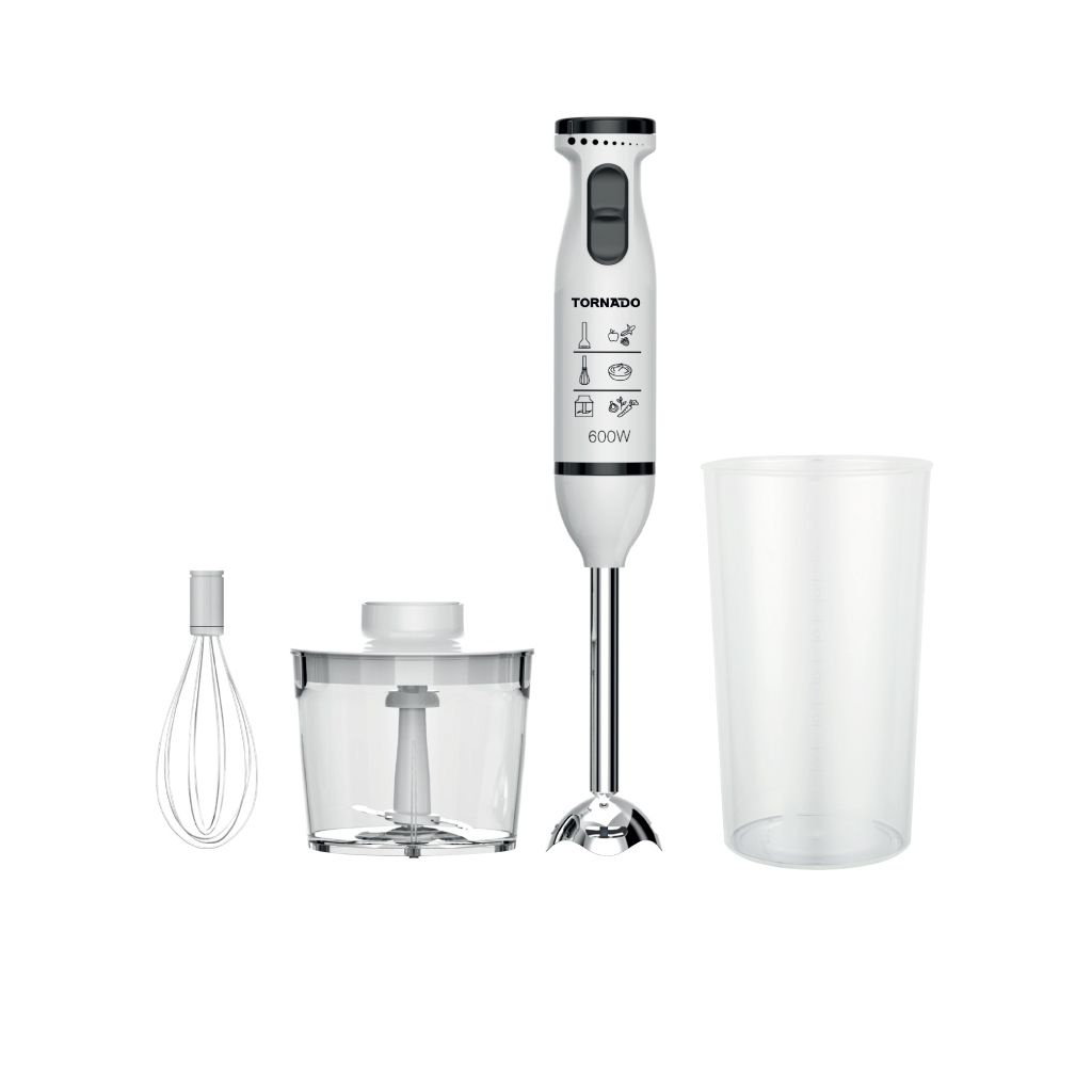 Tornado Hand Blender with Attachments 600 Watt White - HB-600GWT
