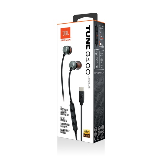 Jbl Tune 310C Wired Earphones , EQ Presets , Black - JBLT310C